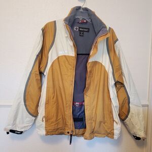 Marmot Jacket Mens M Winter Coat 3 in 1 System Zip Red Lined Layers Coat Yellow